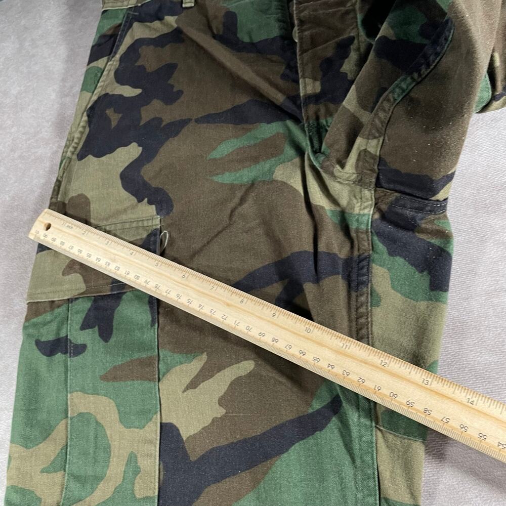 Vintage 80s 90s US Army Woodland Camo Cargo Pants Large Double Knee 29W Military - Picture 7 of 11